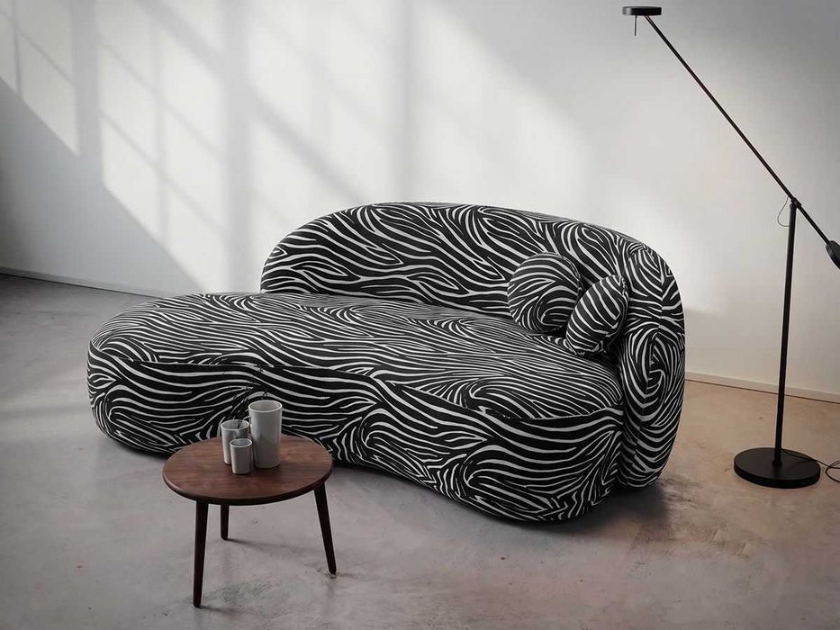 Canapea 3 locuri Lunis Zebra, Animal Print, Negru / Alb - Transport Gratuit