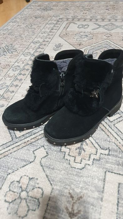 Зимние ботинки натуральная замша