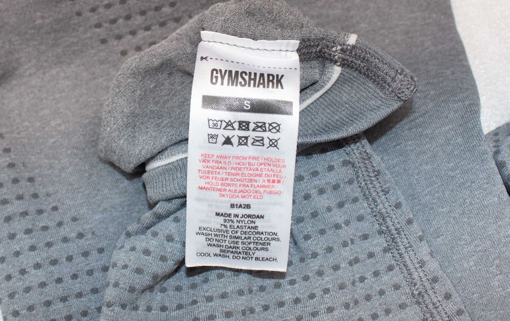 Gymshark дамски клин сив безшевен висока талия за фитнес и спорт S
