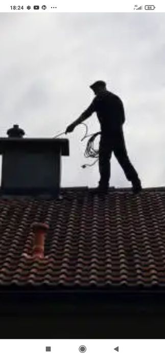 Чистка дымохода, труб печей шомполом.