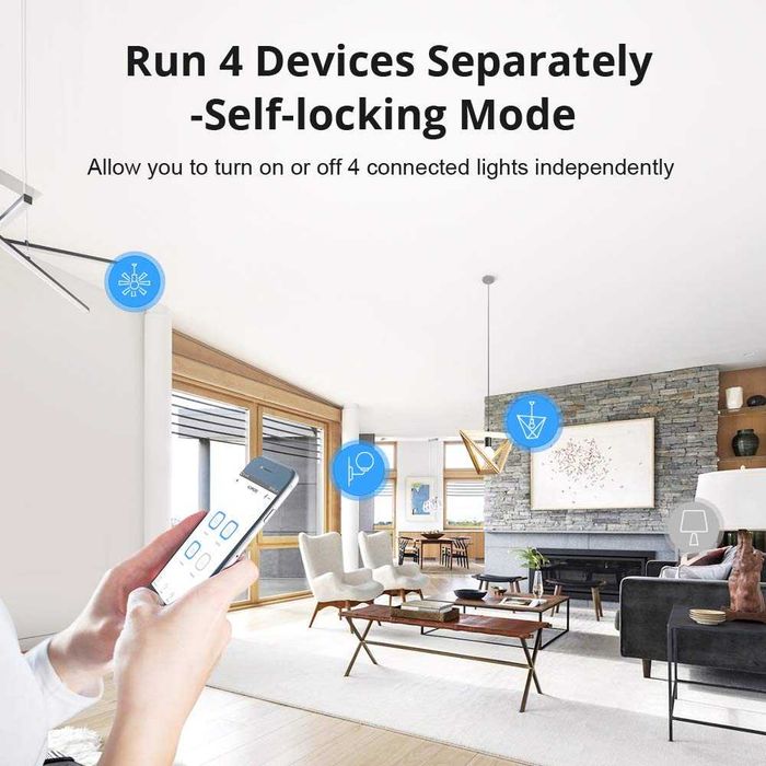Смарт Wi-Fi реле SONOFF 4CHR3 4 канала 10A