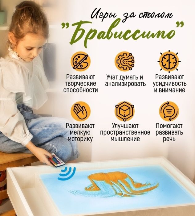 Световой стол для рисования песком.