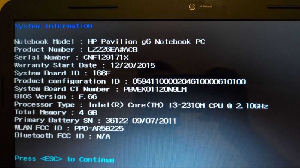 Ноутбук HP Pavilion g6