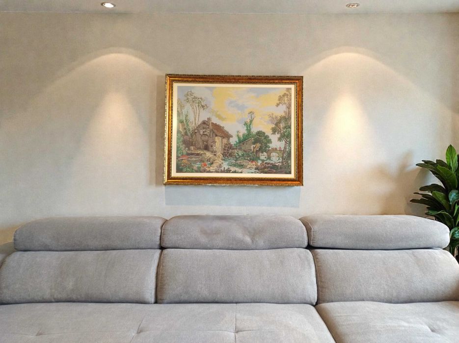 Голям гоблен Воденицата на Буше от 90те, с рамка