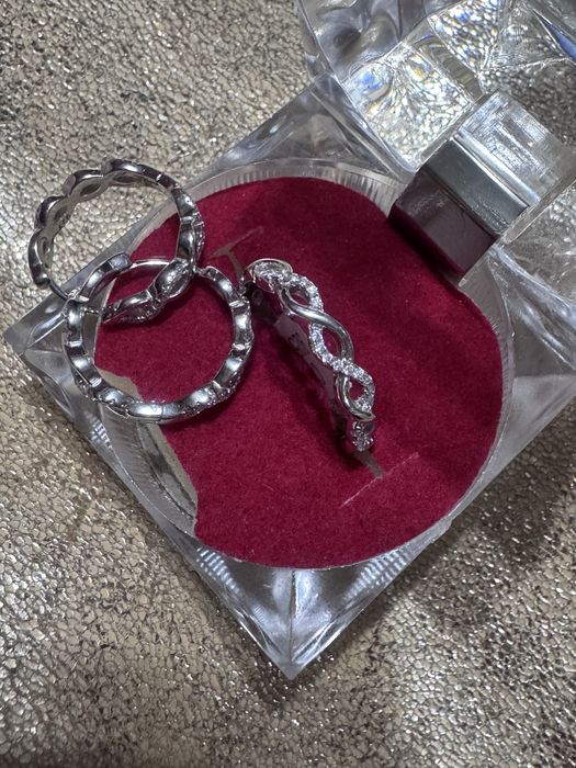 Серебряный набор серьги и кольцо