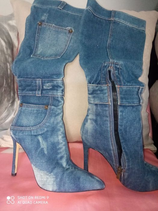 Cizme din blug cu toc