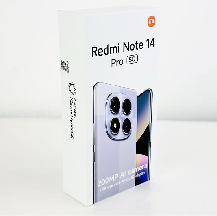 НОВ! Xiaomi Redmi Note 14 Pro 5G 256GB 8RAM Black 2г. Гаранция!
