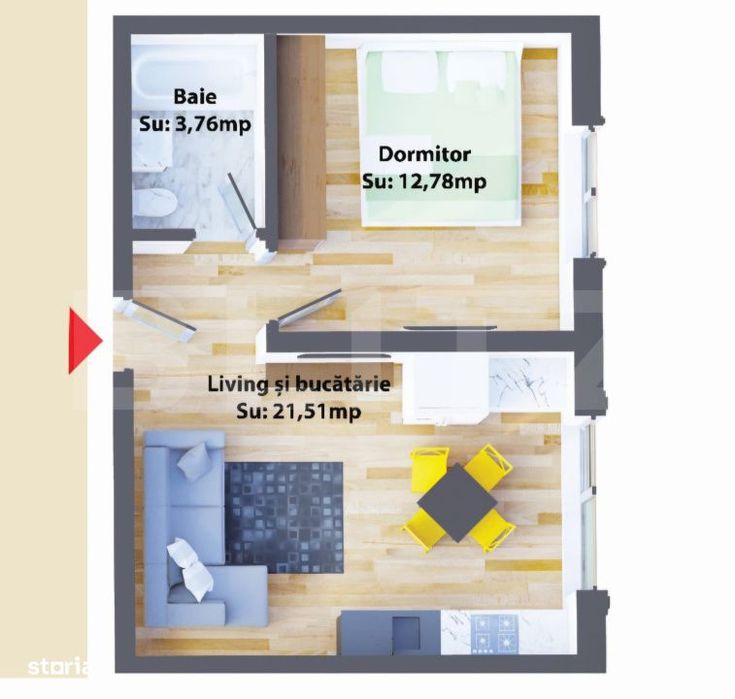 Apartamente de 2 camere, 38,05 mp, moderne, zona Ipotesti