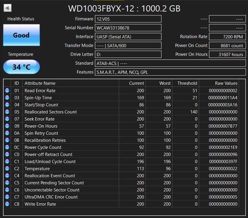 HDD Western Digital Black Desktop, 1TB, SATA 3