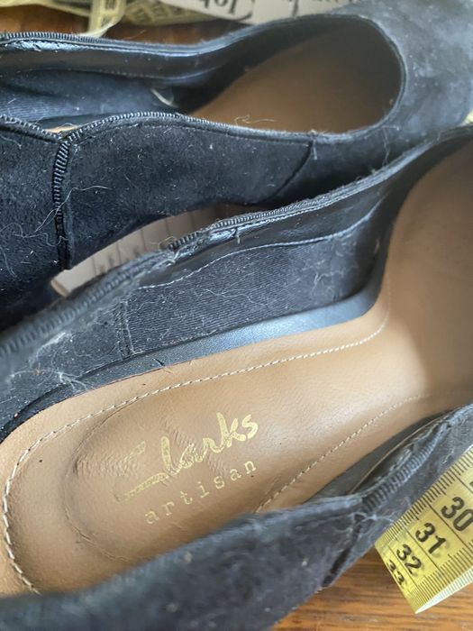 Pantofi clarks 39 negri piele natirala intoarsa