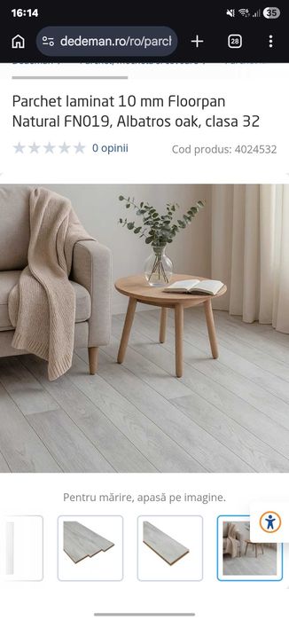Vand Parchet laminat 10 mm Floorpan Natural FN019, Albatros oak, clasa 32