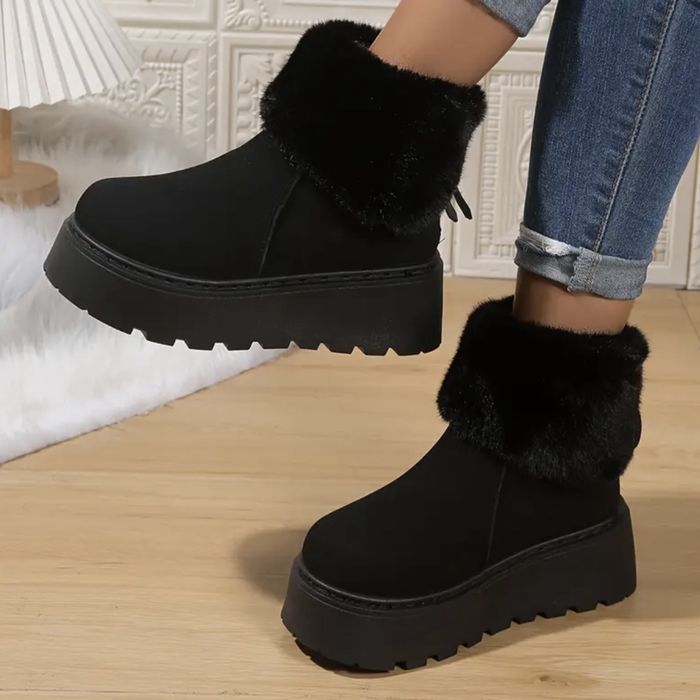 Черные зимние сапоги/ботинки