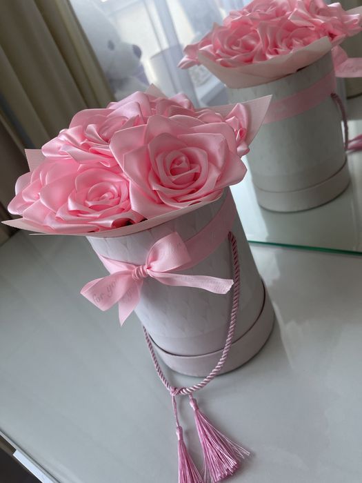 Вечный букет роз из лент