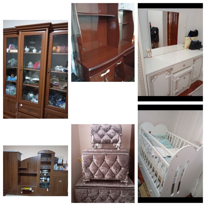 Продается стенка, компьютерный стол, детский манеж, комод с зеркалом