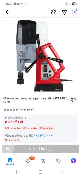 Masina de gaurit cu talpa magnetica Ruko RS 140 E K Nou 2025