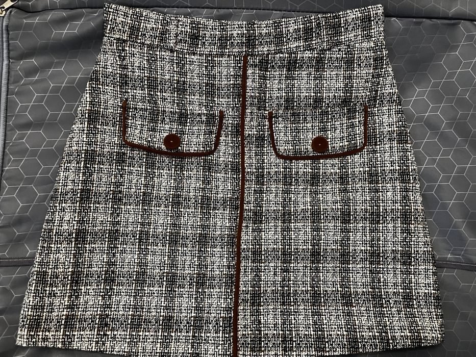 Юбка, серая, клетчатая