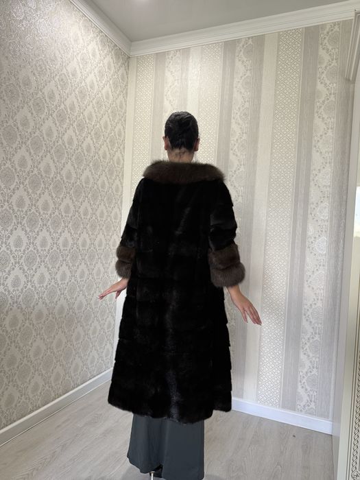 Шуба норка с соболем