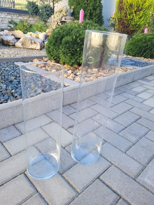 Vaza sticla tip cilindru, H 40 si 50cm, D =12