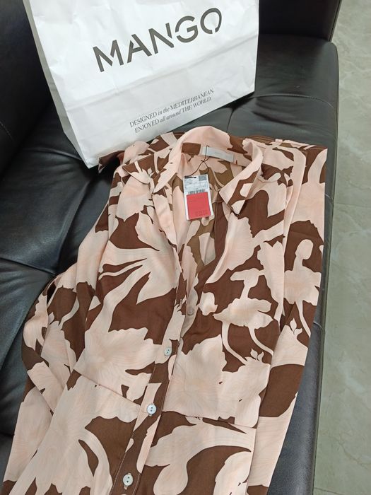 Новое атласное платье Mango