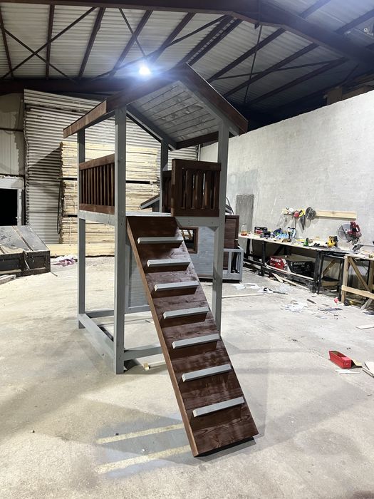 Детска катерушка, пързалка, люлка, пясъчник от дърво