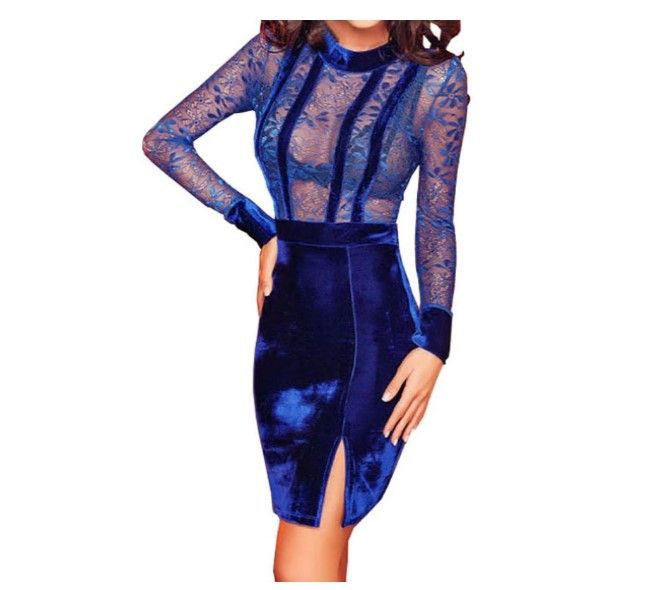 Rochie/rochita catifea si dantela petrecere/banchet