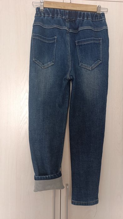 Теплые джинсы с начёсом для девочки 9-10 лет