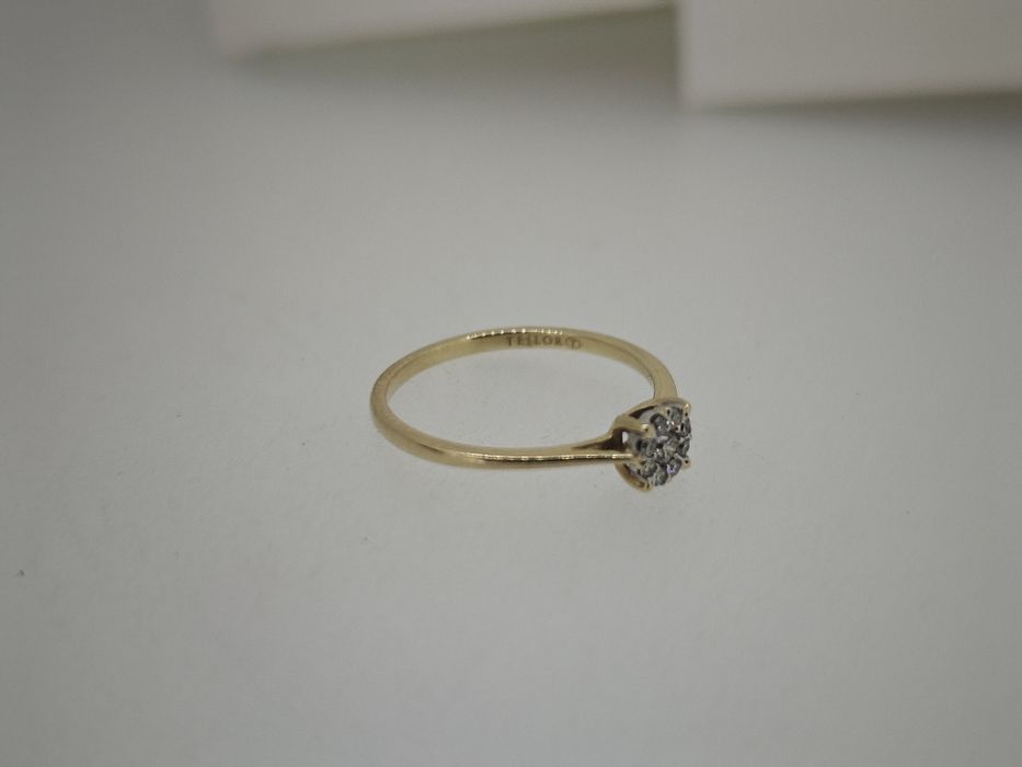 Inel aur 14k 1.08gr marca Teilor cu diamante naturale (r)