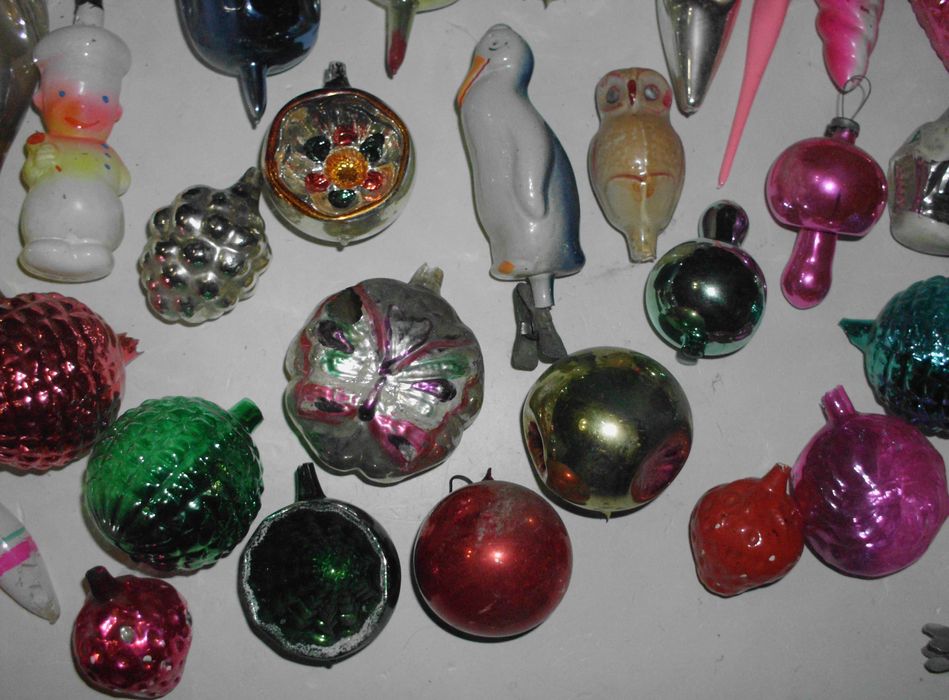 ёлочные игрушки СССР (90 штук стекло)