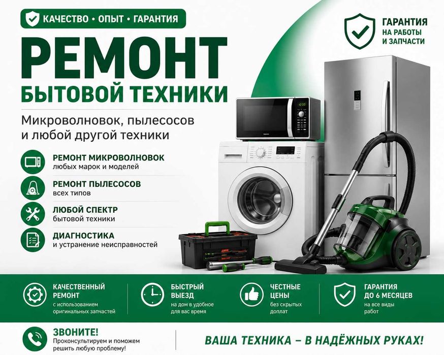 Профессиональный ремонт бытовой техники с гарантией