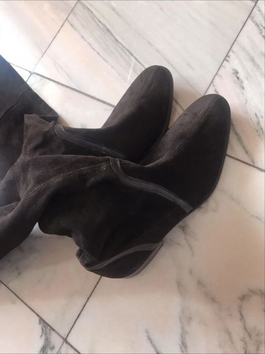 cizme peste genunchi maro piele intoarsa