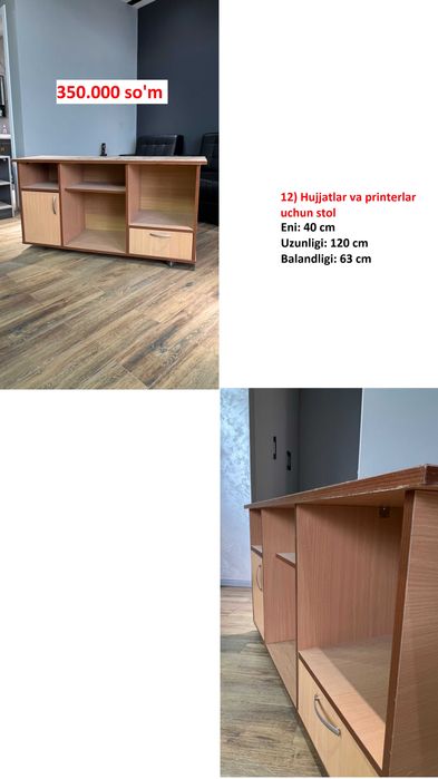 Ishlatilgan ofis mebellari - arzon narxda