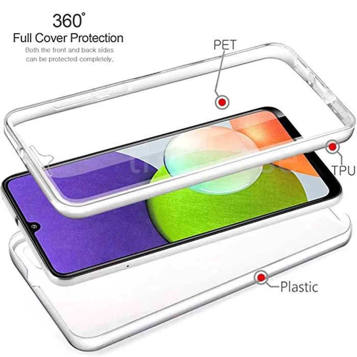Прозрачен 360 Градуса Кейс за Samsung Galaxy A22 4G / A22 5G
