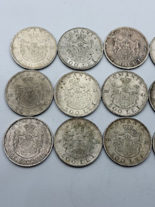 Monede romania 500 de lei 1944 Argint 700 Lot 15 buc