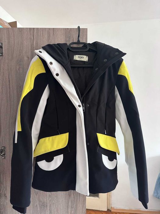 FENDI Ски Яке – BLACK/YELLOW – Като Ново–SIZE 38!