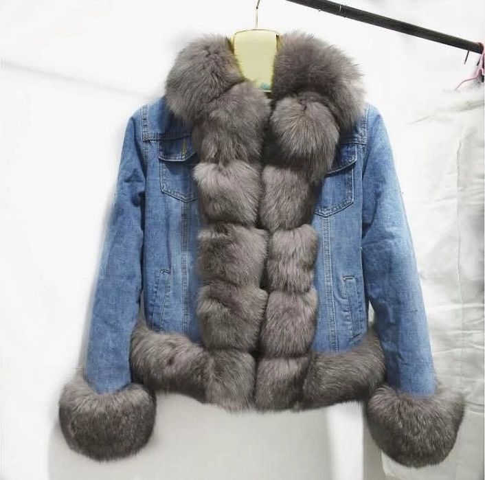 Дънково яке с естествен пух