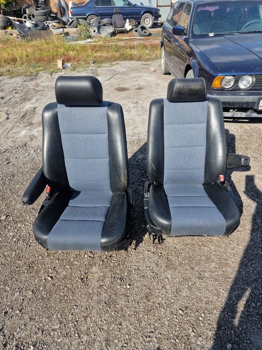 Сиденья Бмв е34 салон кожа велюр