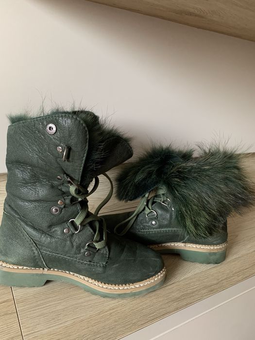 Дамски боти Gabina набук и естествен пух
