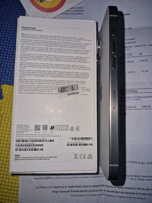 Vând Apple IPhone 15 Pro Max 1TB