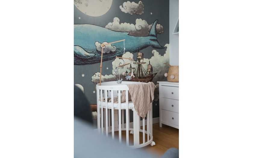 хит модел 2024 Кошара за Бебе Смарт 7в1 Овал, Детско Легло 0-10 г Бяла