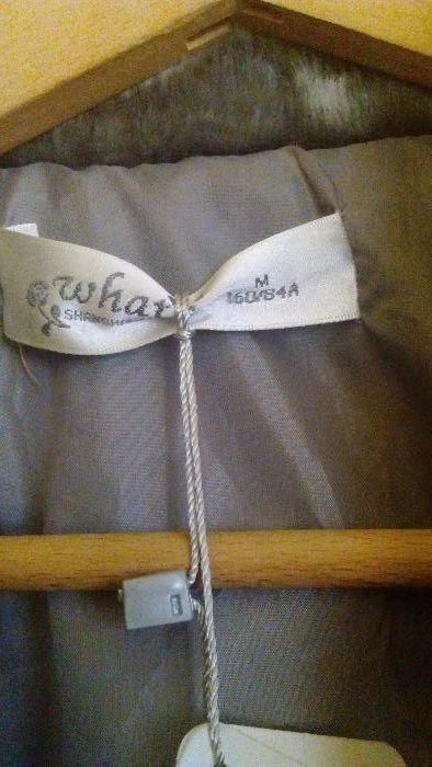 Ново! Дамско палто от еко кожа с косъм