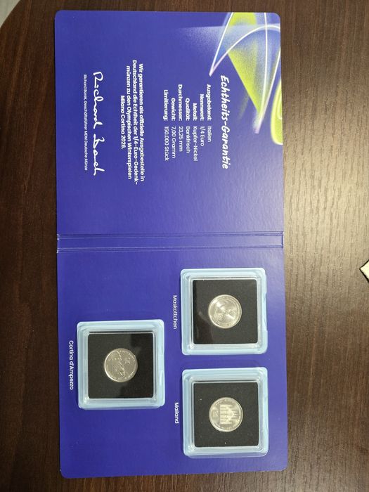 Set 3 monede Jocurile Olimpice de iarna  Milano Cortina 2026