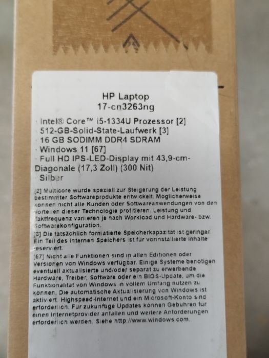 Laptop HP Sigilat, HP 17-CN3263NG, Intel i5 1334U, 16GB+512GB