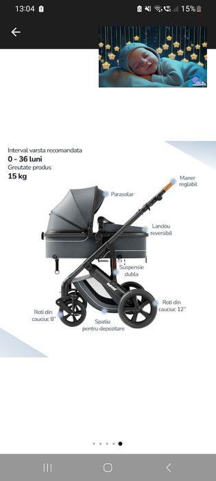 Carucior copii 3 în 1