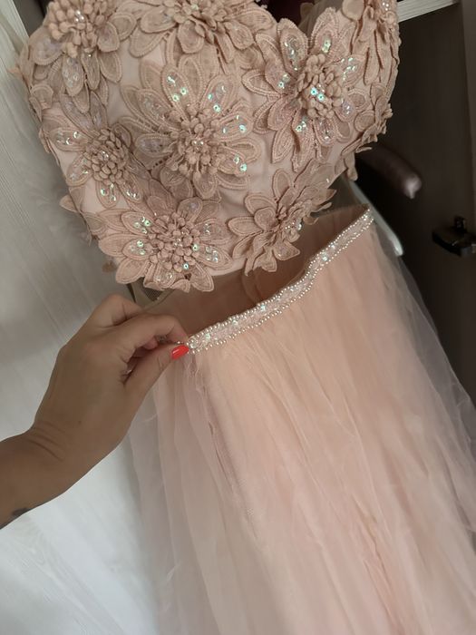 Rochie de ocazie deosebita roz somon