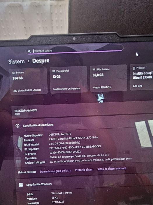 Vand laptop legion displai OLED 32gb rtx 5070 12gb  cumparat de nou din altex acum doua luni nefolosit pe jocuri pana acum an stare Foarte bun ca nou