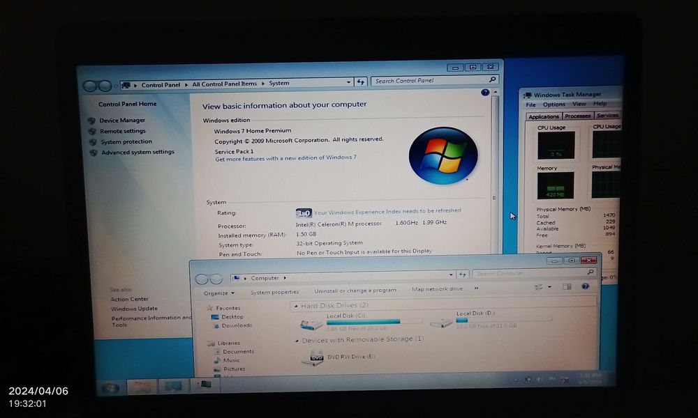 Dezmembrez Toshiba vechi Celeron M ddr2 lapto