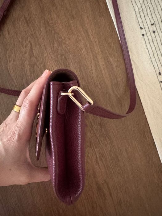 Чанта Furla Sofia Grainy в цвят бургунди