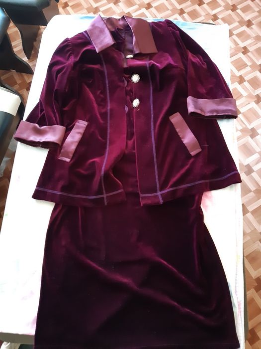 Платье двойка из велюра