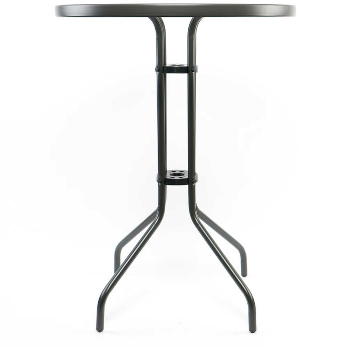 Masa Grădină Blcon Terasă rotundă sticla securizata otel 60x70 cm, Gri