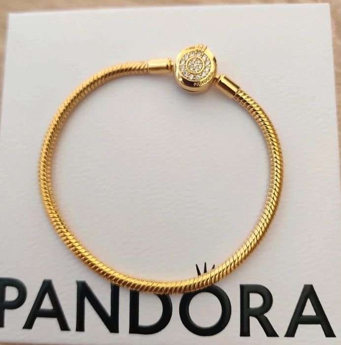 Brățara Nouă Pandora Moments Crown O silver gold S925 Ale